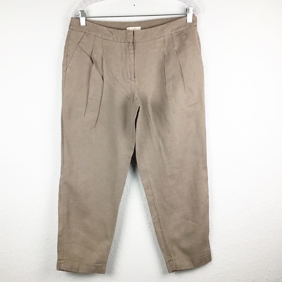 LOFT  Marisa Cuffed Cropped Pants In Linen - Picture 1 of 6